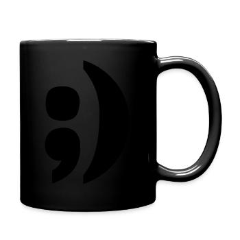 Semikolon zwinkern zwinkern - Tasse einfarbig - Schwarz - Rechts
