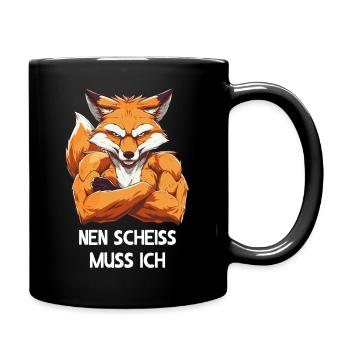 Renard Forêt Animal Nature Sauvage Je dois baiser - Mug uni - noir - Droite