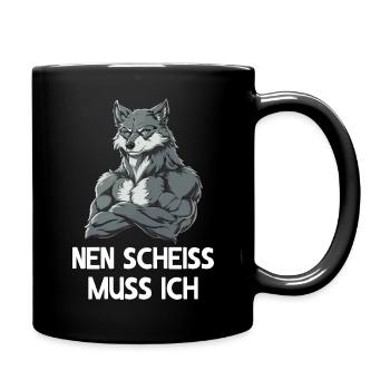 Wolf Wolves Wilderness Howl Nen shit I have to - Full Colour Mug - black - Right