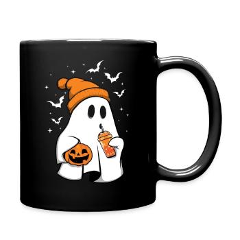 Mignon fantôme effrayant Halloween goule - Mug uni - noir - Droite