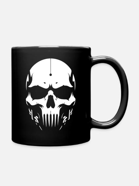 skull3w - Full Colour Mug - black