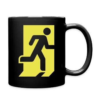 Raus aus dem Haus, Rausgehen, Joggen, Rennen - Tasse einfarbig - Schwarz - Rechts