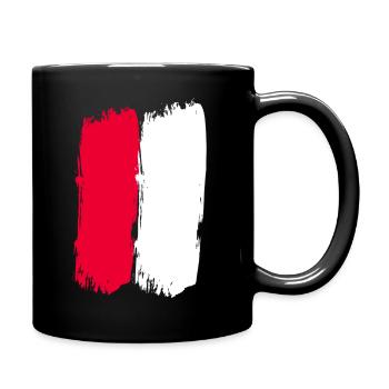 Ligne rouge et blanche au milieu - Mug uni - noir - Droite