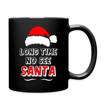 Long Time No See Santa - Full Colour Mug - black - Right