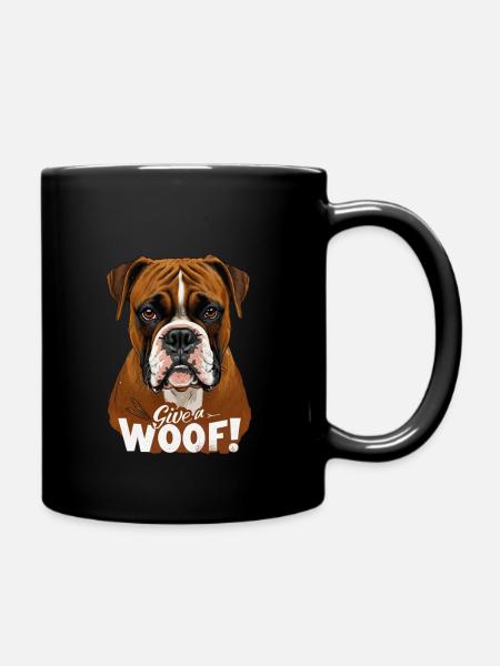 Give a Woof – Cool Bulldog Motif for Fans - Full Colour Mug - black