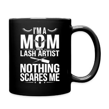 Entre famille et art des cils - Mug uni - noir - Droite