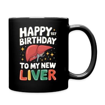 Feiere den 1. Geburtstag deines Lebensretters - Tasse einfarbig - Schwarz - Rechts