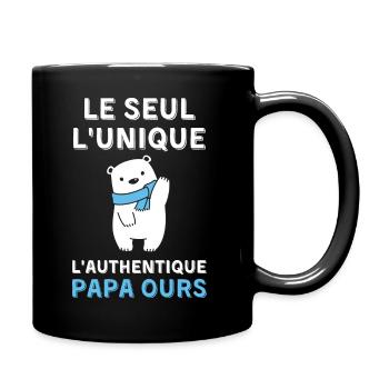 Papa Ours le seul l unique l authentique - Mug uni - noir - Droite