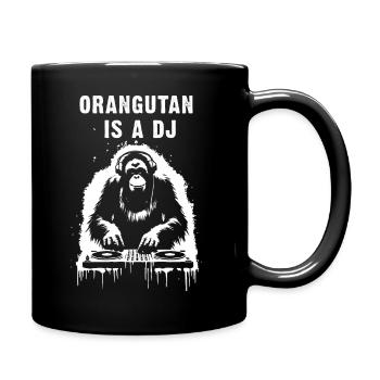 Orang-Utan ist DJ - Tasse einfarbig - Schwarz - Rechts