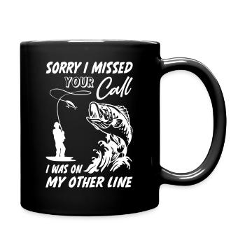 Désolé, j’ai raté votre appel Pêche - Mug uni - noir - Droite