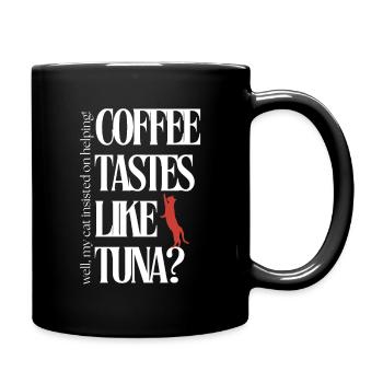 Coffee tastes like tuna - Full Colour Mug - black - Right