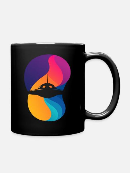 Raumschiff Mars Invasion - Tasse einfarbig - Schwarz