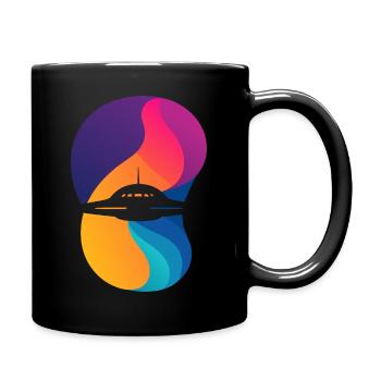 Vaisseau spatial OVNI - Mug uni - noir - Droite