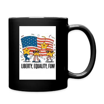 Flag american liberty equality fun - Mug uni - noir - Droite