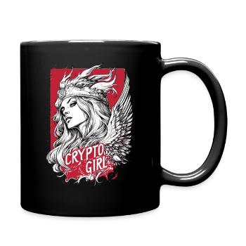 Crypto Girl Bitcoin BTC XRP Bullrun Coin - Tasse einfarbig - Schwarz - Rechts