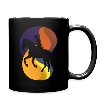 Pferde Ponyhof Wildpferd - Tasse einfarbig - Schwarz - Rechts