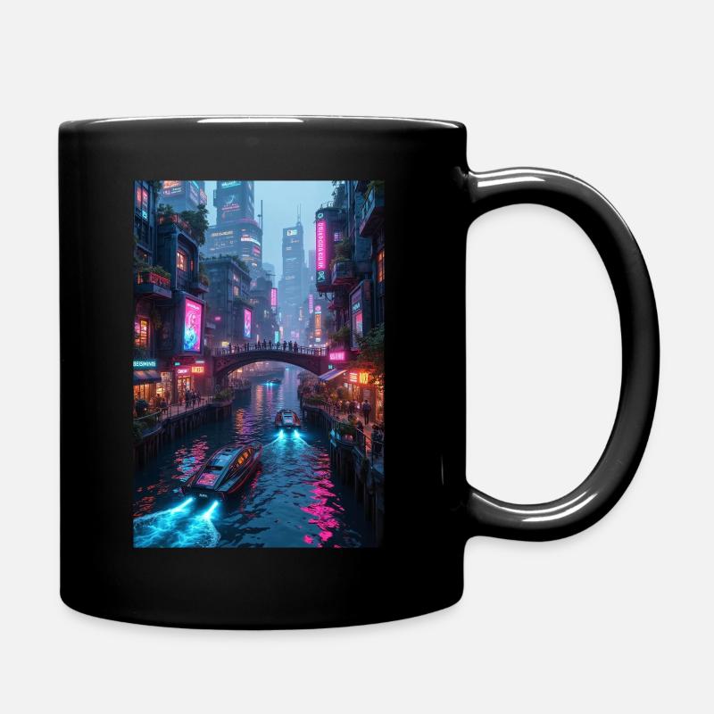 Cyberpunk in Venedig. - Tasse einfarbig - Schwarz