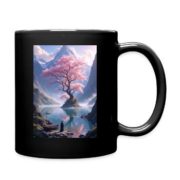 Rosa Baum. - Tasse einfarbig - Schwarz - Rechts