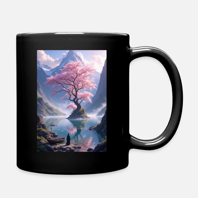 Arbre rose. - Mug uni - noir