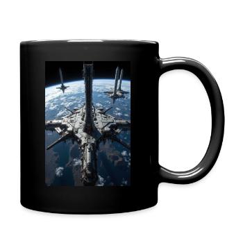 Station spatiale - Mug uni - noir - Droite