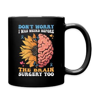 Funny Brain Surgery Survivor Design - Full Colour Mug - black - Right