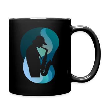 Jazz Saxophonist Brass Band Music - Full Colour Mug - black - Right