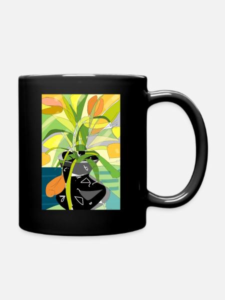 Fleurs printanières colorées - Mug uni - noir