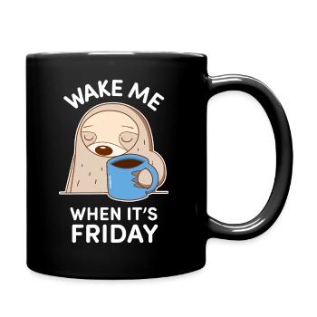 Sleeping Sloth and Cup of Coffee - Full Colour Mug - black - Right