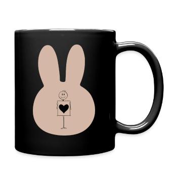 Lapin Lapin Dessin animé Petit Animal Mignon - Mug uni - noir - Droite