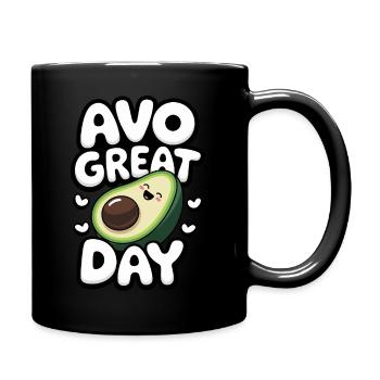 Avo Great Day – Funny Avocado Pun Design - Full Colour Mug - black - Right
