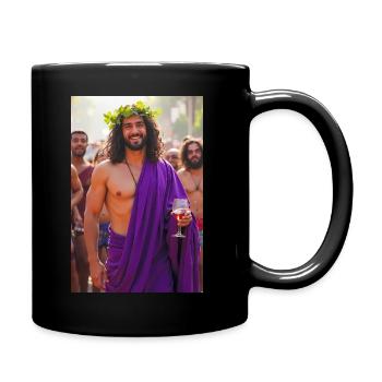 Dionysos, handsome god in grapevine crown - Full Colour Mug - black - Right