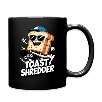Lustiges Skateboard-Toast Design - Tasse einfarbig - Schwarz - Rechts