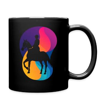Dressurreiter Dressur Dressurpferd - Tasse einfarbig - Schwarz - Rechts