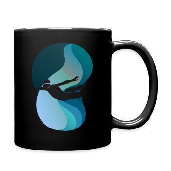 Swimming Diving Goggles Apnea - Full Colour Mug - black - Right