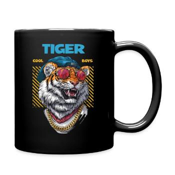 Cool Animals - Cool Tiger Boy2 - Tasse einfarbig - Schwarz - Rechts