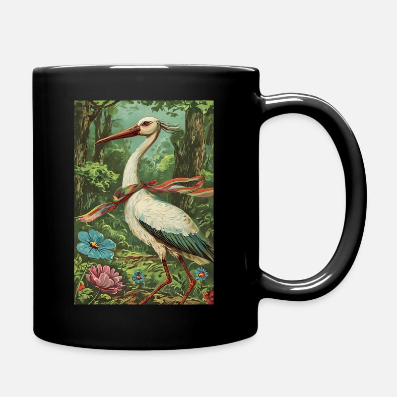 Cigogne vintage - Mug uni - noir