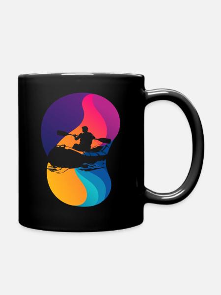 Rudern Wildwasser Bach - Tasse einfarbig - Schwarz