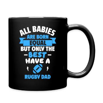 Champion-Baby,Papa Rugbyspieler,Geburtsgeschenk - Tasse einfarbig - Schwarz - Rechts