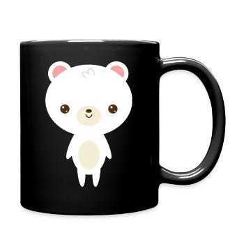 Ours polaire mignon - Mug uni - noir - Droite
