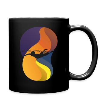Schwimmen Apnoe Schnorcheln - Tasse einfarbig - Schwarz - Rechts