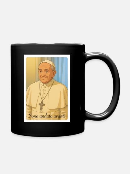 Papst Franziskus - Tasse einfarbig - Schwarz