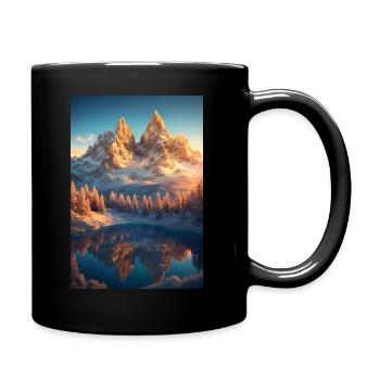 Stunning Alpine Mountain Sunrise - Full Colour Mug - black - Right