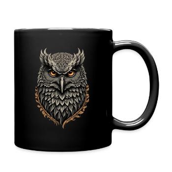 Eule - Tasse einfarbig - Schwarz - Rechts
