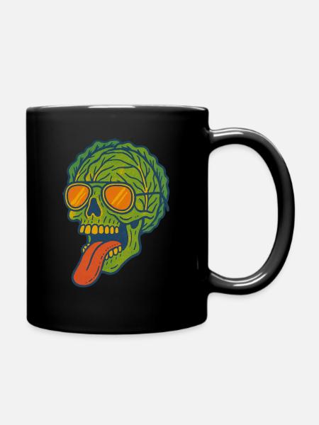 Chou Crâne Drôle Squelette Vegan Jolly Roger - Mug uni - noir