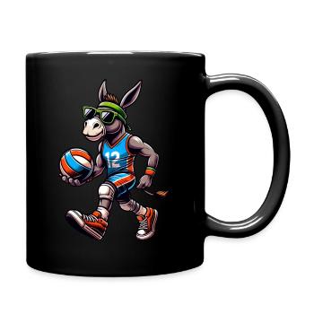 Cooler Volleyball-Esel Mit Stil - Tasse einfarbig - Schwarz - Rechts