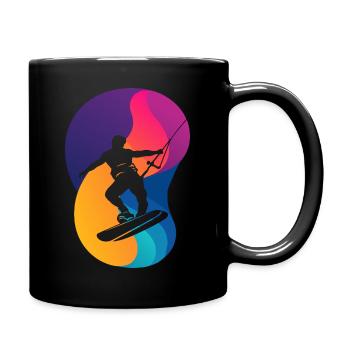 Wakeboarding Wakeboarder - Tasse einfarbig - Schwarz - Rechts