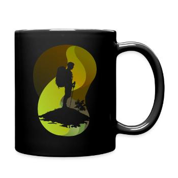 Wandern Hiking Trekker - Tasse einfarbig - Schwarz - Rechts