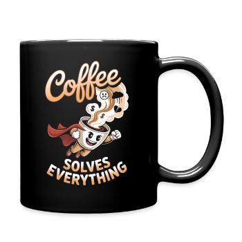 coffee solves everything - Full Colour Mug - black - Right