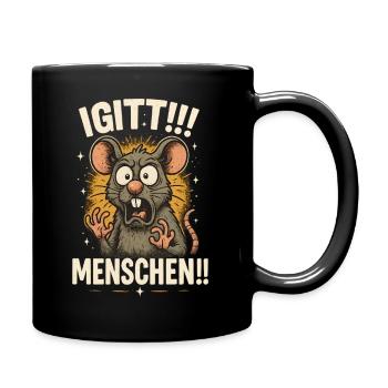 Yuck, I hate people, funny sayings - Full Colour Mug - black - Right