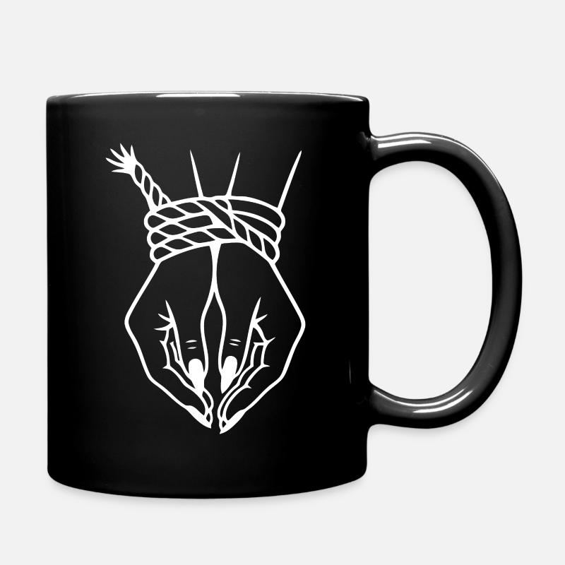 Komplizierte Hand & Seilknoten Illustration - Tasse einfarbig - Schwarz